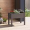 Costway Raised Garden Bed with Water Level Indicator Drainage Hole for Vegetables Outdoor Coffee/Greyish-white
